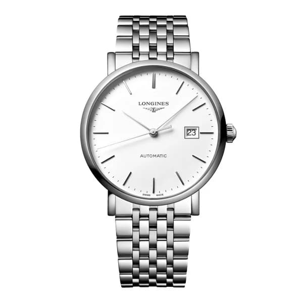 Longines Montre Longines elegant collection 39 mm Automatique Cadran Blanc mat Bracelet Acier