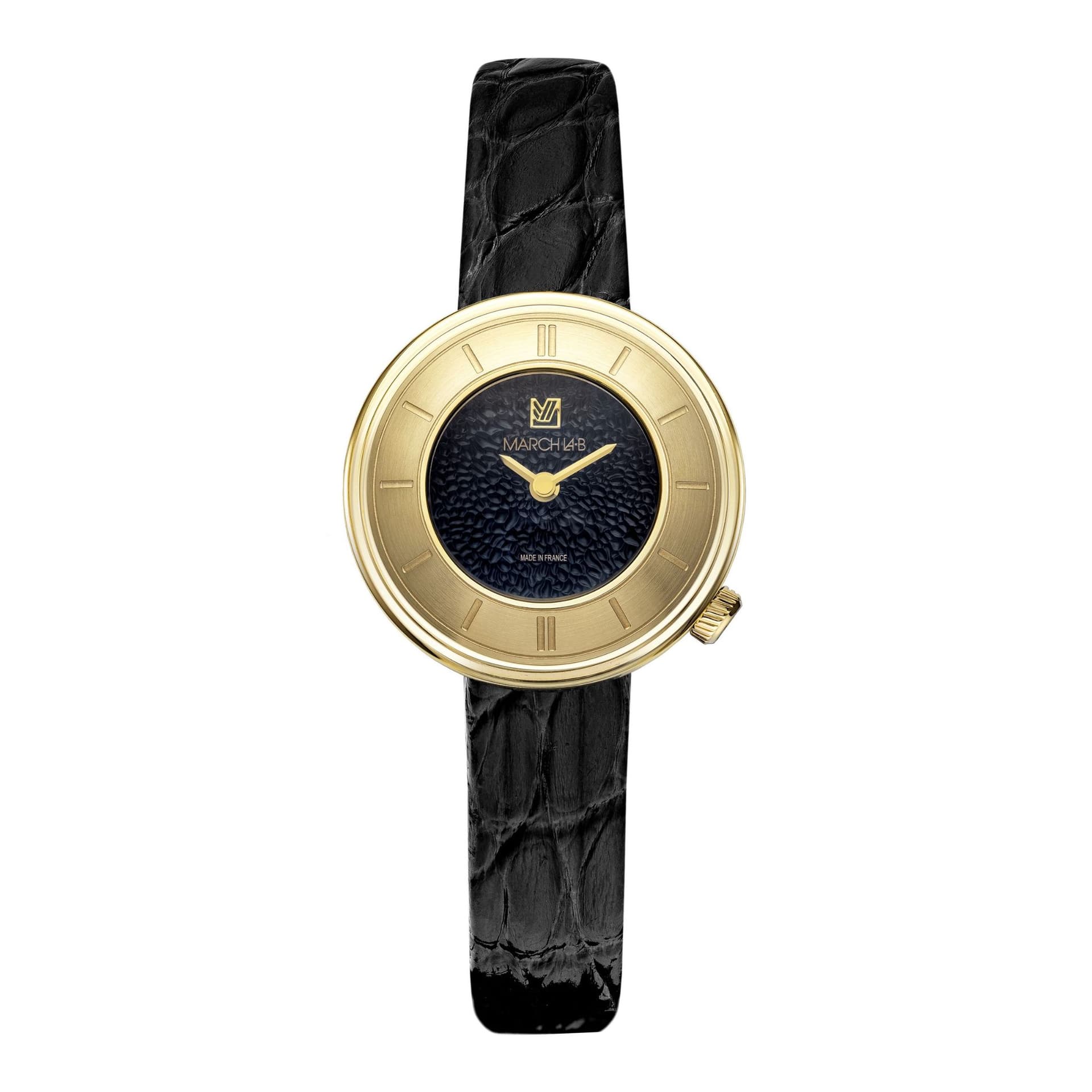 March LA.B Montre March LA.B Lady VOLANTE Caviar Supreme cadran noir bracelet alligator noir 30 mm