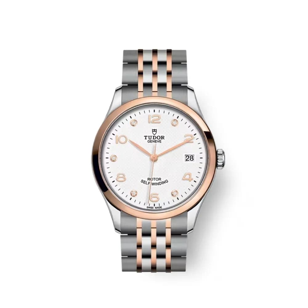 Tudor 1926 — cadran blanc, bracelet or rose