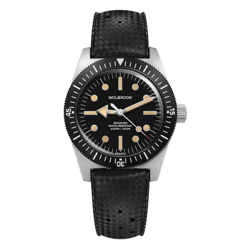 Wolbrook Montre de plongée automatique Skindiver 38 mm Old Radium Lume