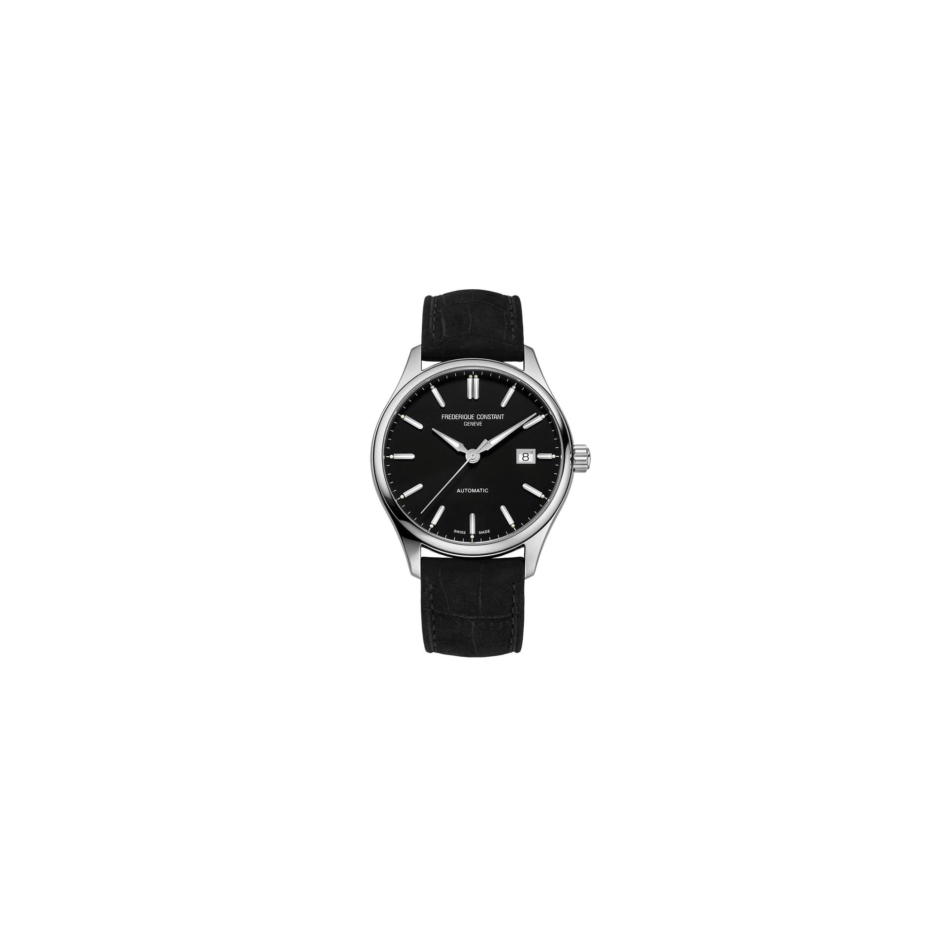 Frédérique Constant Montre Frédérique Constant Classics Index Automatic cadran noir bracelet cuir noir 40 mm