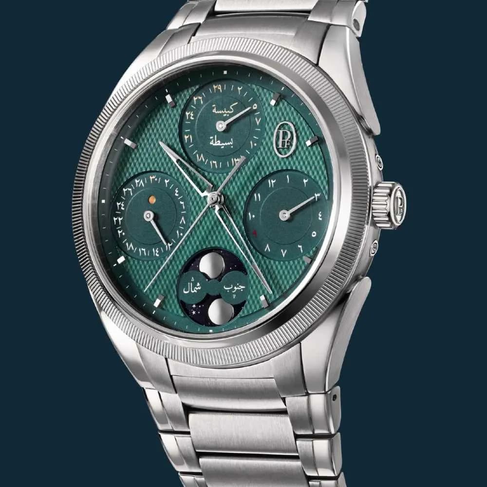 Parmigiani Fleurier Tonda Pf Hijri Perpetual Calendar Steel Platinum Viridian Green