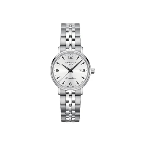 Certina Montre Certina DS Caimano Lady Quartz Cadran Argent Bracelet Acier
