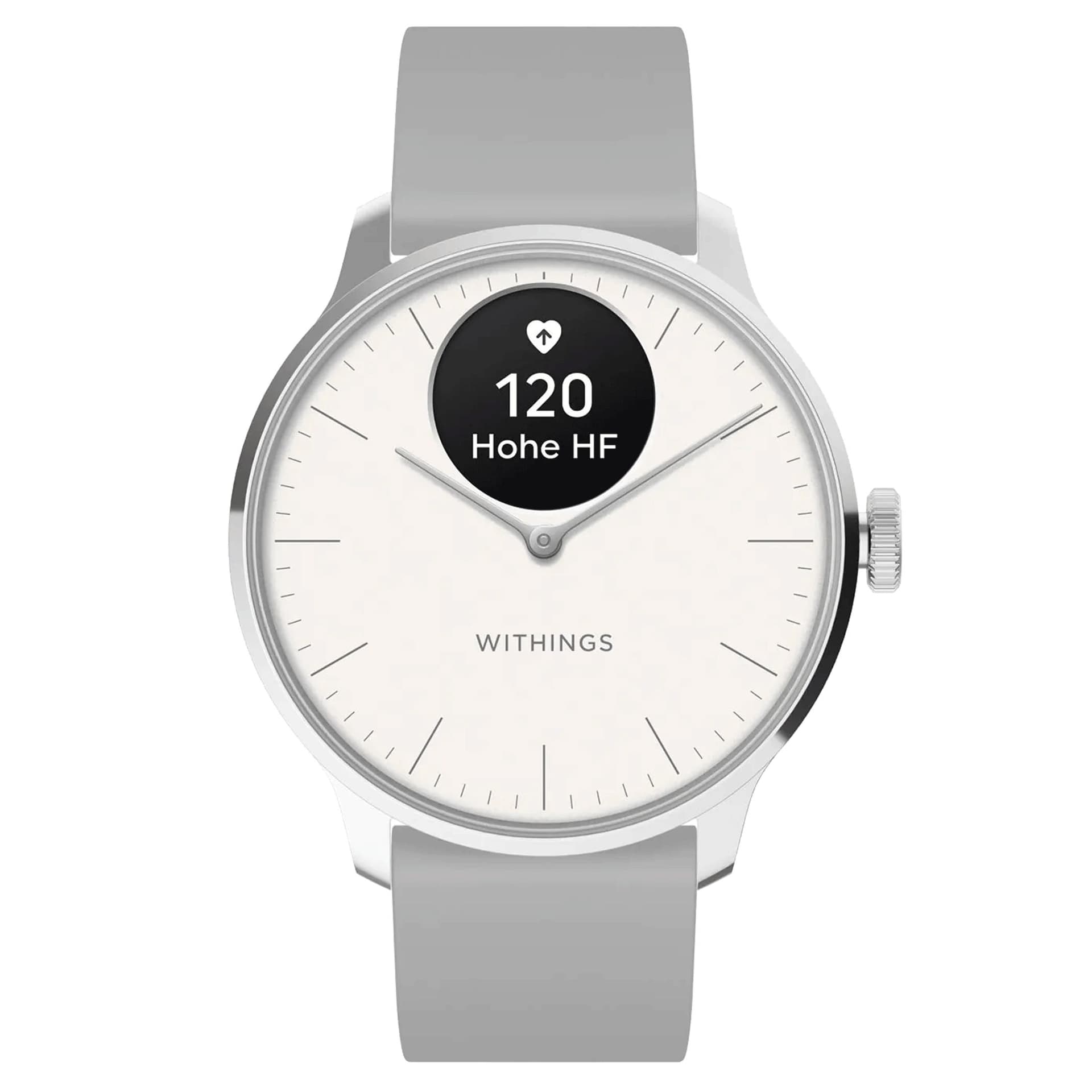 Withings Montre connectée Withings ScanWatch Light cadran blanc bracelet silicone blanc 37 mm