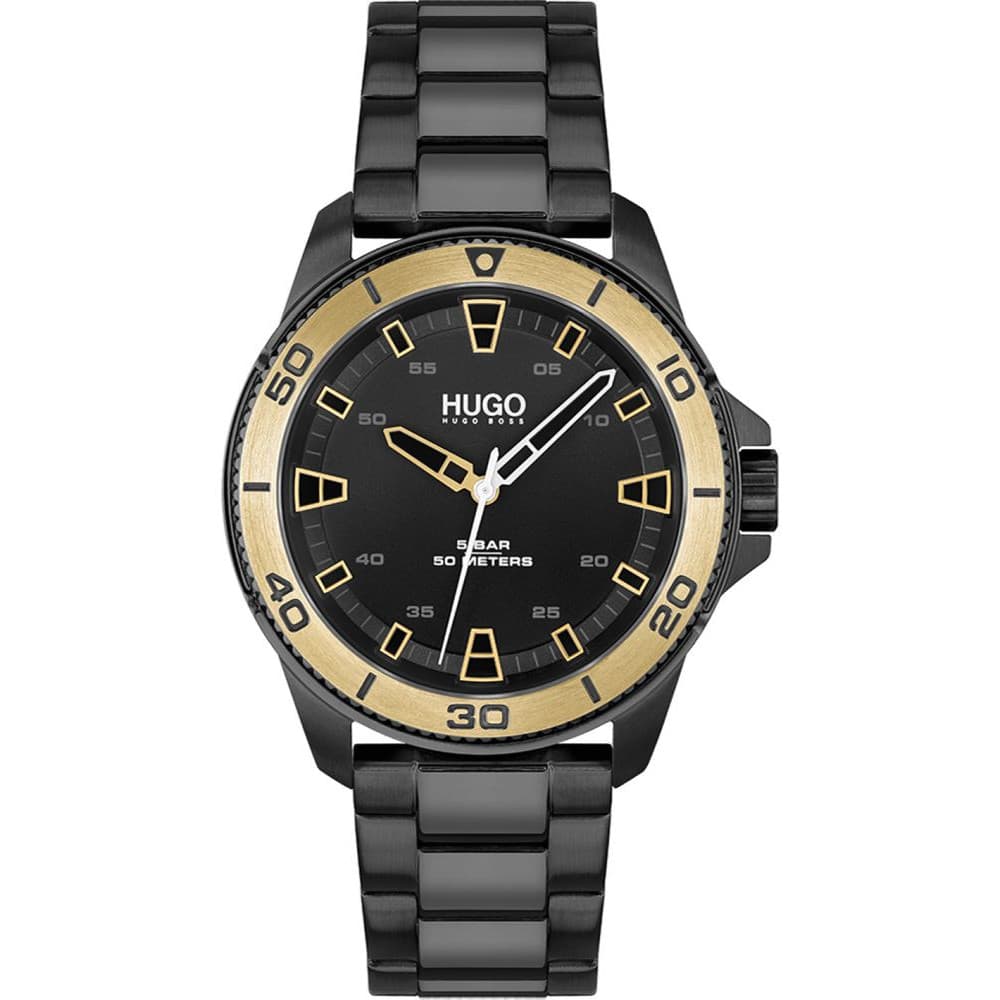 Hugo Montre Hugo en Acier Noir