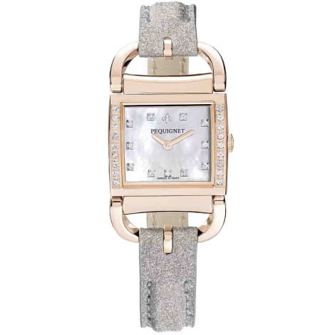 Pequignet E. Montre Pequignet Attellage Quartz - Cadran Nacre Blanc - Bracelet Pailettes grises - 5896509CD-CPG
