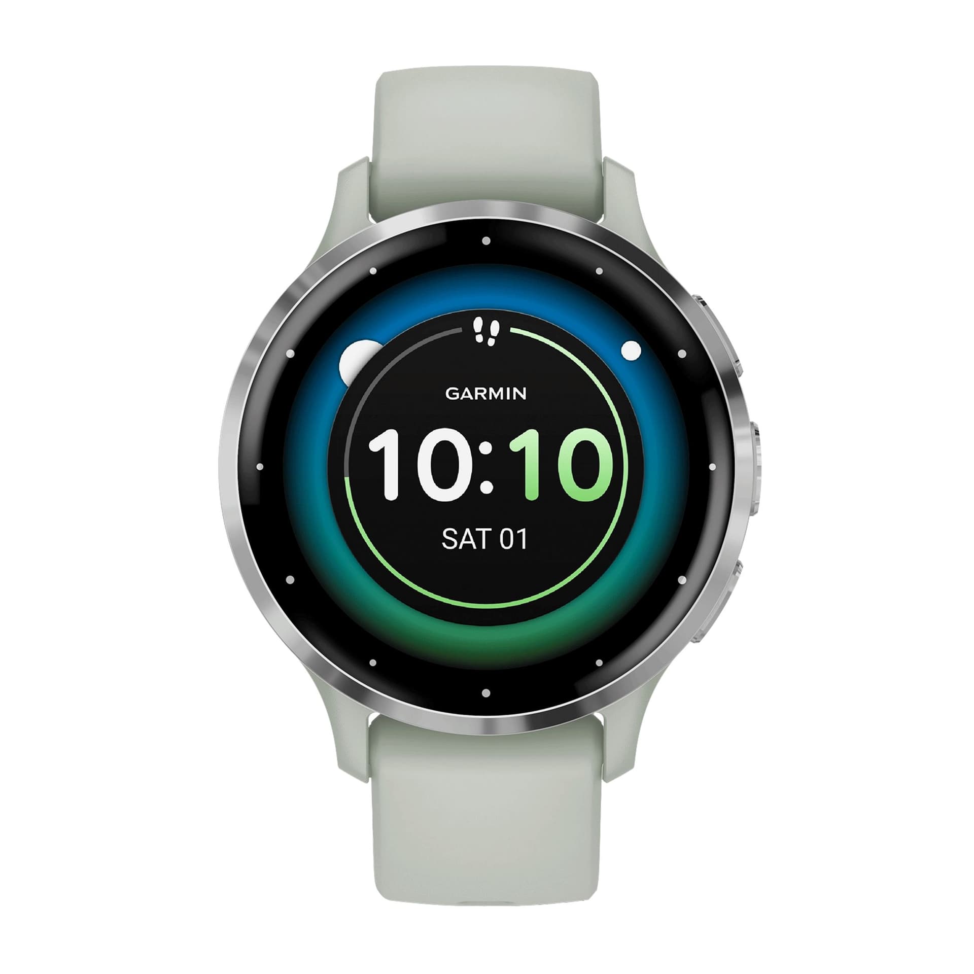 Garmin Montre connectée Garmin Venu 3S Silver bracelet silicone vert sauge 41 mm