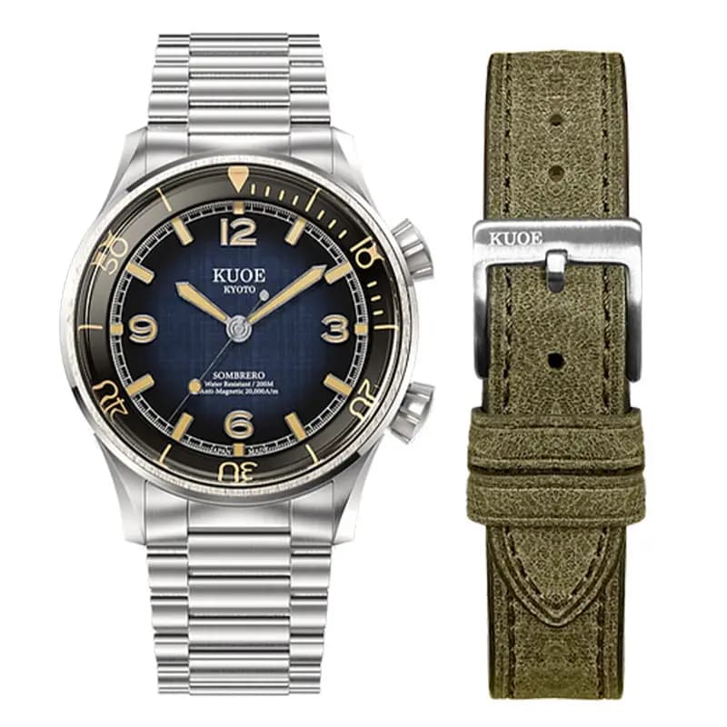 Kuoe Kyoto Montre Sombrero 90-011 Gradation Navy, Linen Textured Dial