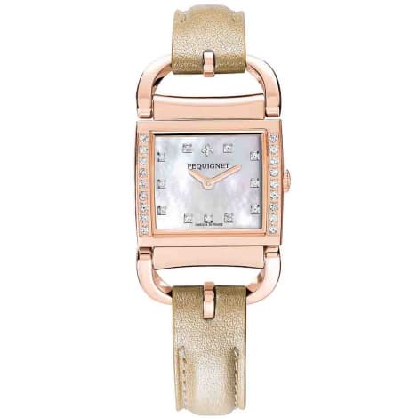 Pequignet E. Montre Pequignet Attellage Quartz - Cadran Nacre Blanc - Bracelet Or nacré - 5896509CD-CON