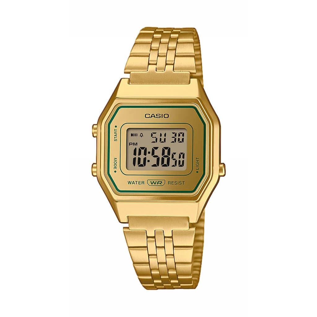 Casio Vintage — cadran noir et résine jaune