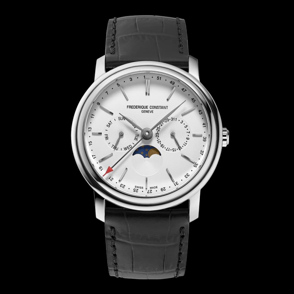 Frédérique Constant Montre Frédérique Constant Classics Business Timer Quartz Cadran Argent Bracelet Cuir - FC-270SW4P26