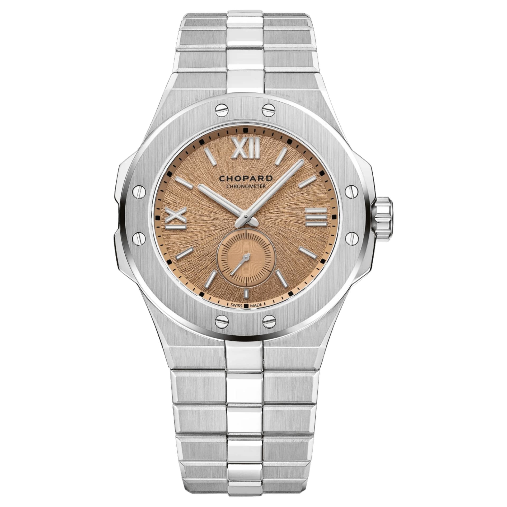 Chopard Montre Chopard Alpine Eagle 41 XPS automatique cadran rose saumon bracelet acier 41 mm
