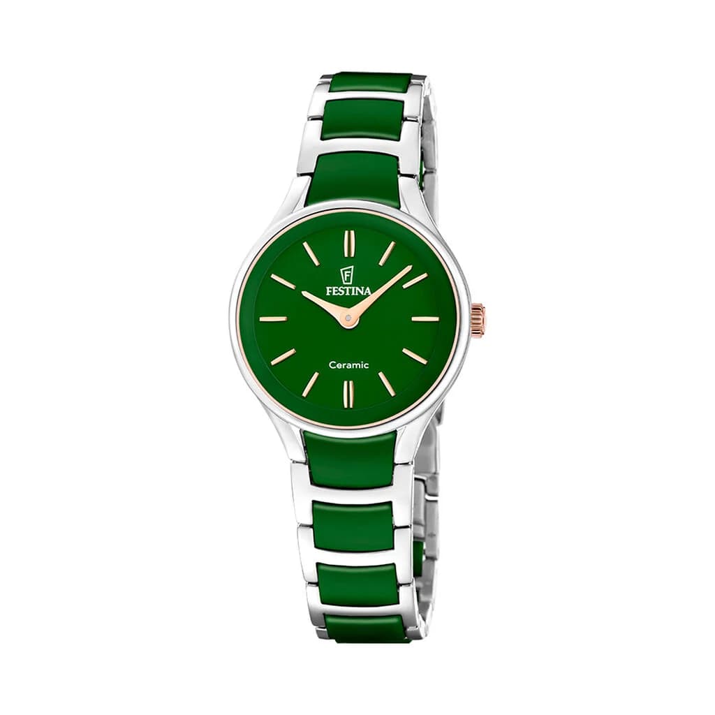 Festina Montre Festina Ceramic Bimatiere Vert