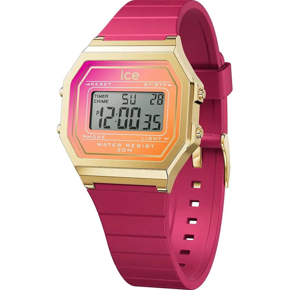 Ice Watch Montre Ice Watch Collection Ice Digit Retro en Silicone Rose