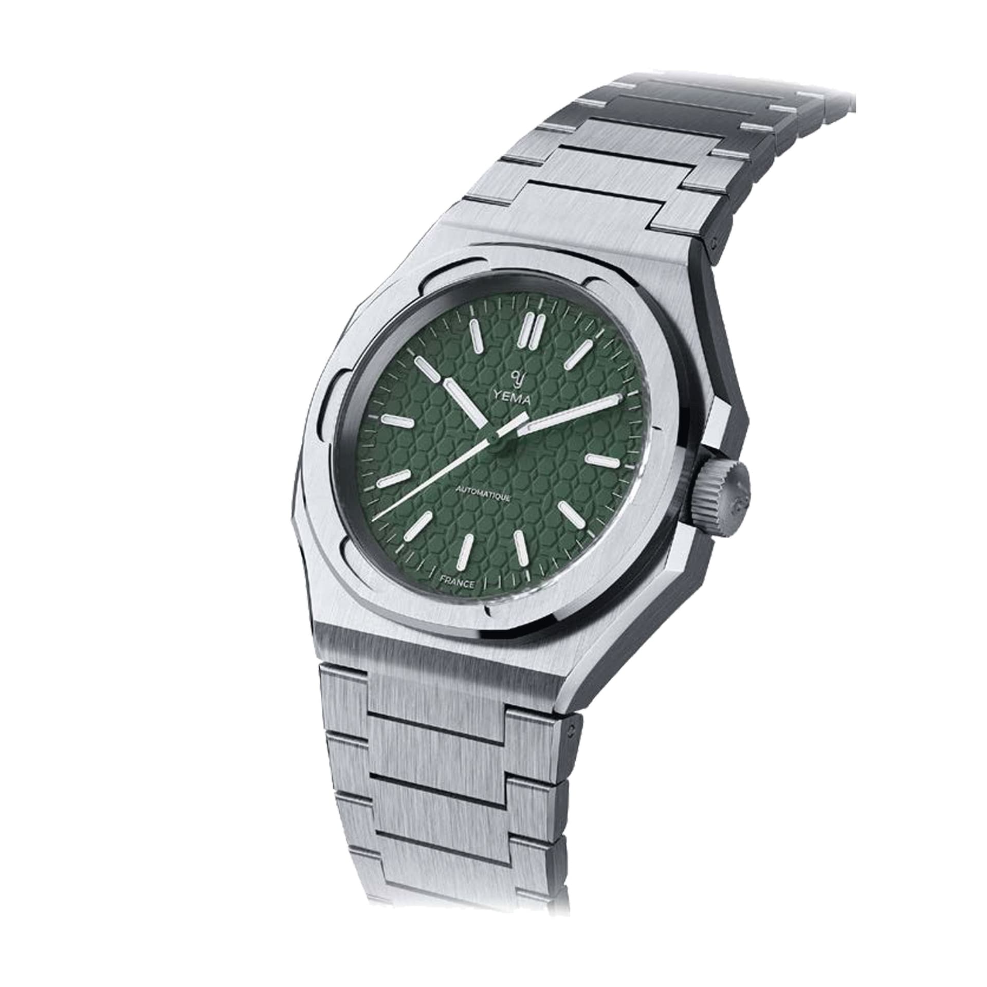Yema Montre Yema Urban Traveller automatique cadran vert bracelet acier 39 mm