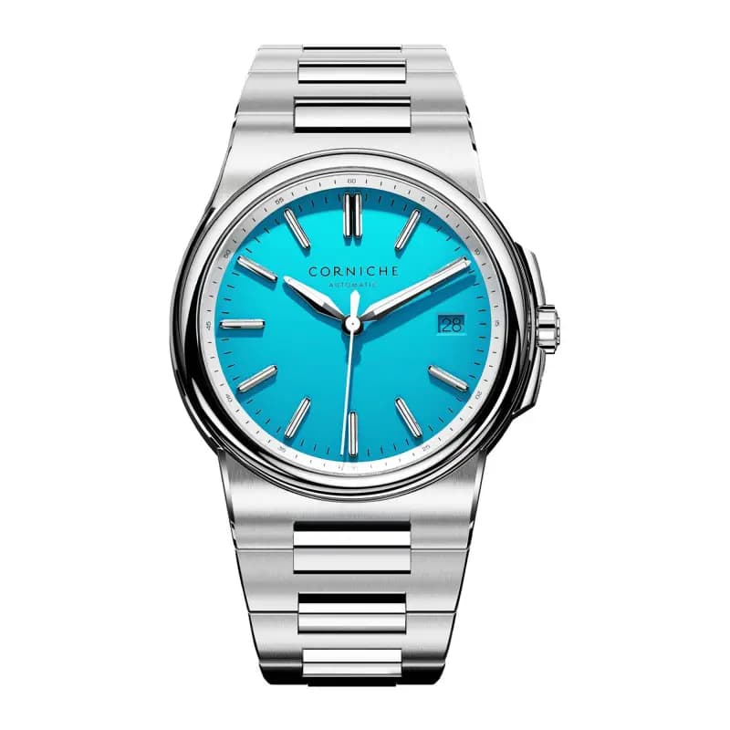Corniche Montre la Grande Corniche Steel with Bleu Azur dial