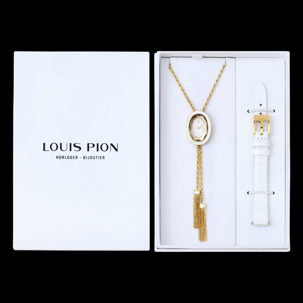 Louis Pion Coffret Montre quartz Femme Agathe Blanc
