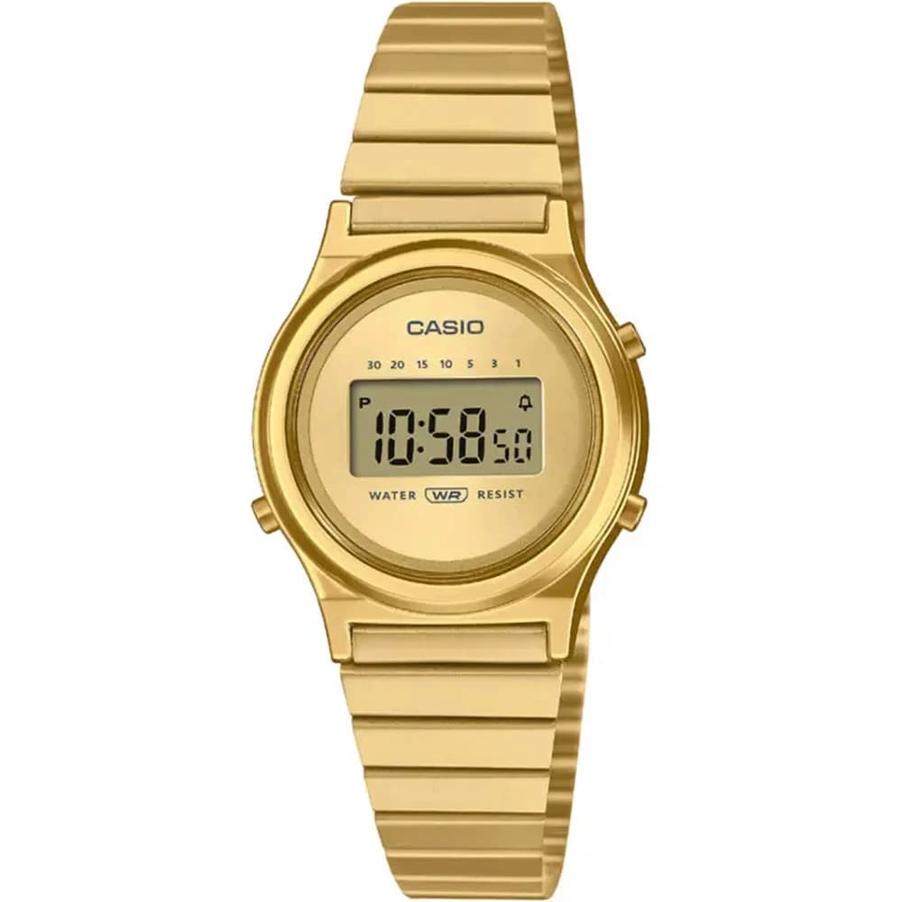 Casio Collection Vintage — cadran doré bracelet acier