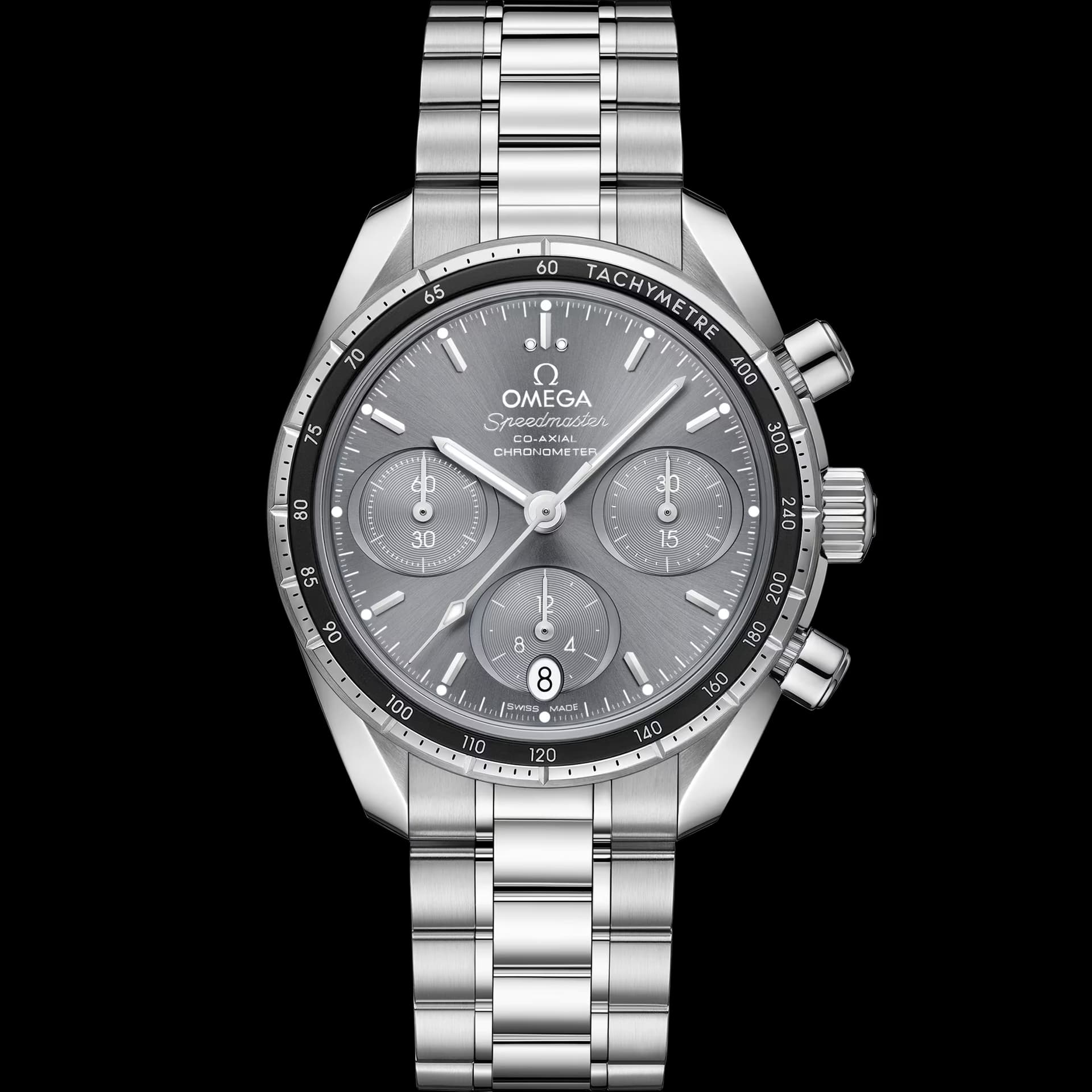 Omega Speedmaster 38 mm, acier sur acier