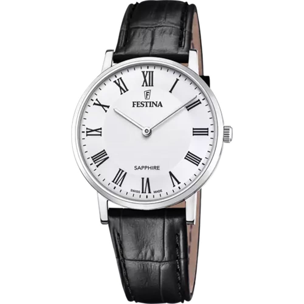 Festina Swiss Made Montre Festina Collection Swiss Made en Cuir Noir