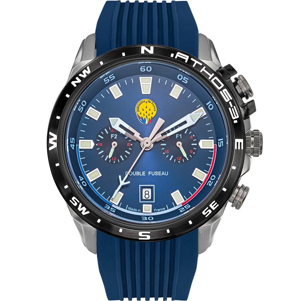 Patrouille de France Montre Patrouille de France Collection Athos 3 en Silicone Bleu