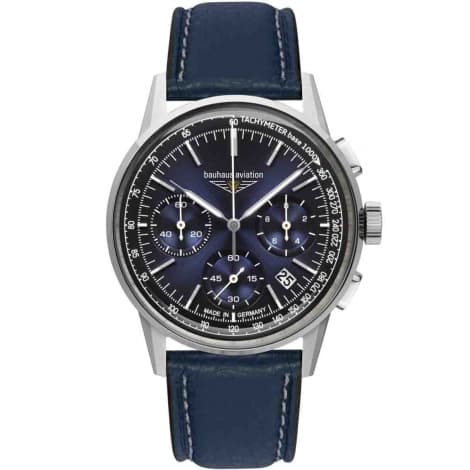 Bauhaus Montre Bauhaus Aviation G38 Chronograph Quartz Cadran Bleu nuit Bracelet Cuir - 23763