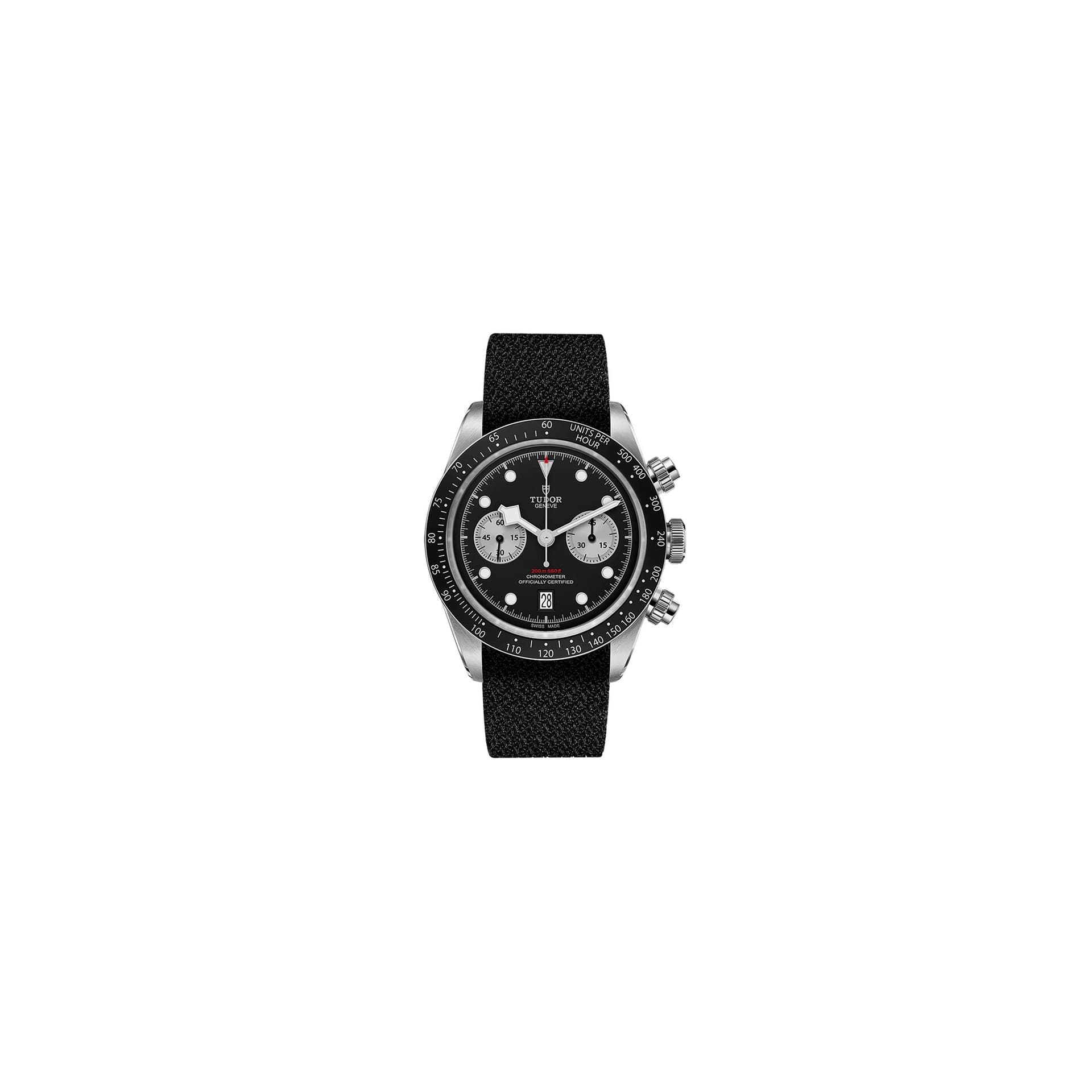 Tudor Montre Tudor Black Bay Chrono automatique cadran noir bracelet tissu noir 41 mm