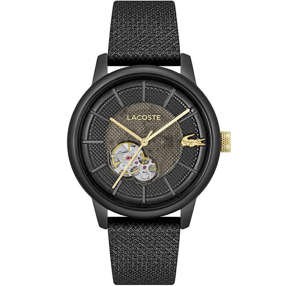 Lacoste Montre Automatique Lacoste Collection .12.12 Auto en Cuir Noir