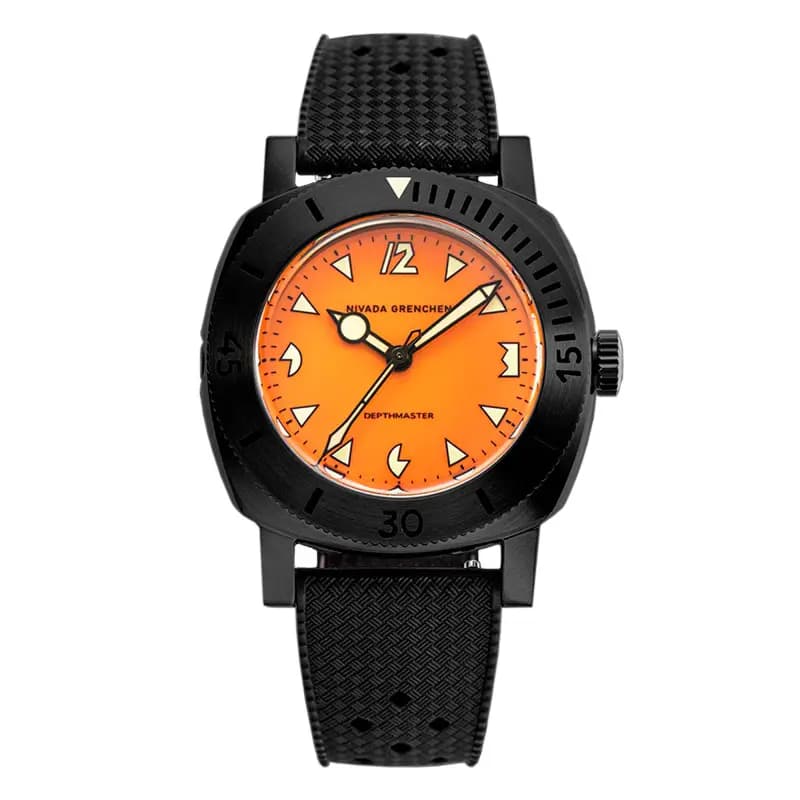 Nivada Grenchen Montre Depthmaster Black Pumpkin 14131A01