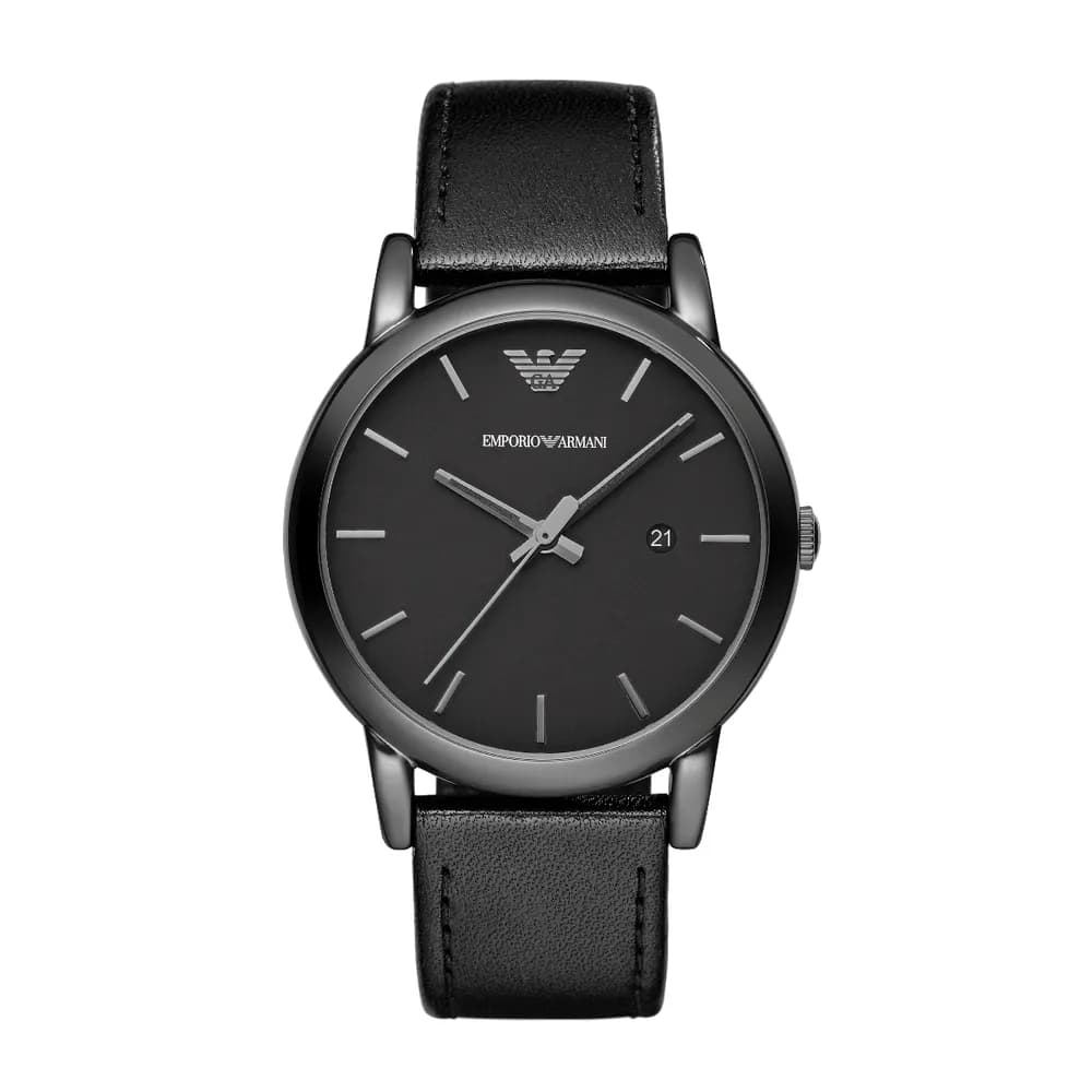 Emporio Armani Montre Analogique Homme Emporio Armani Cuir Noir AR1732
