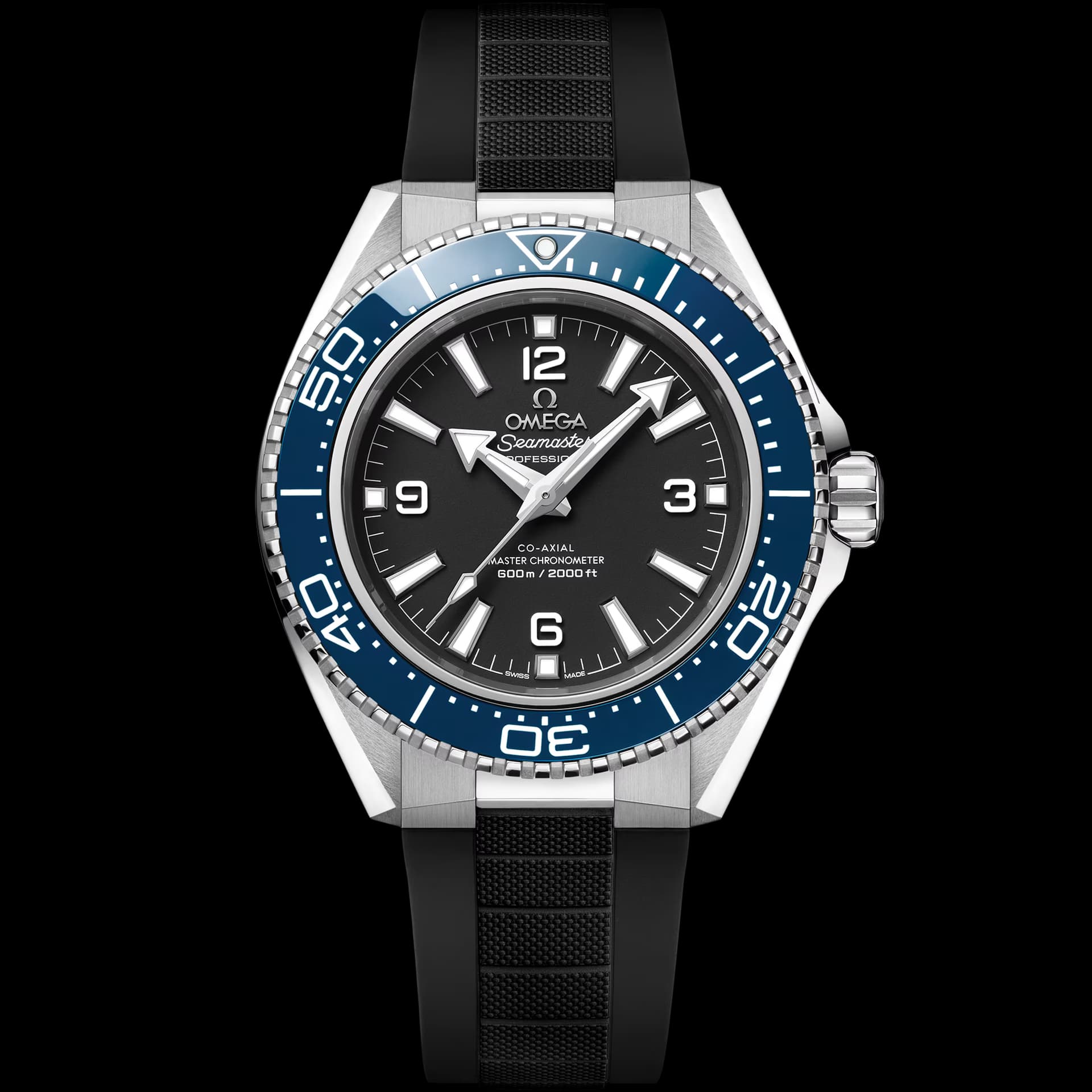 Omega Seamaster 42 mm, acier sur bracelet caoutchouc