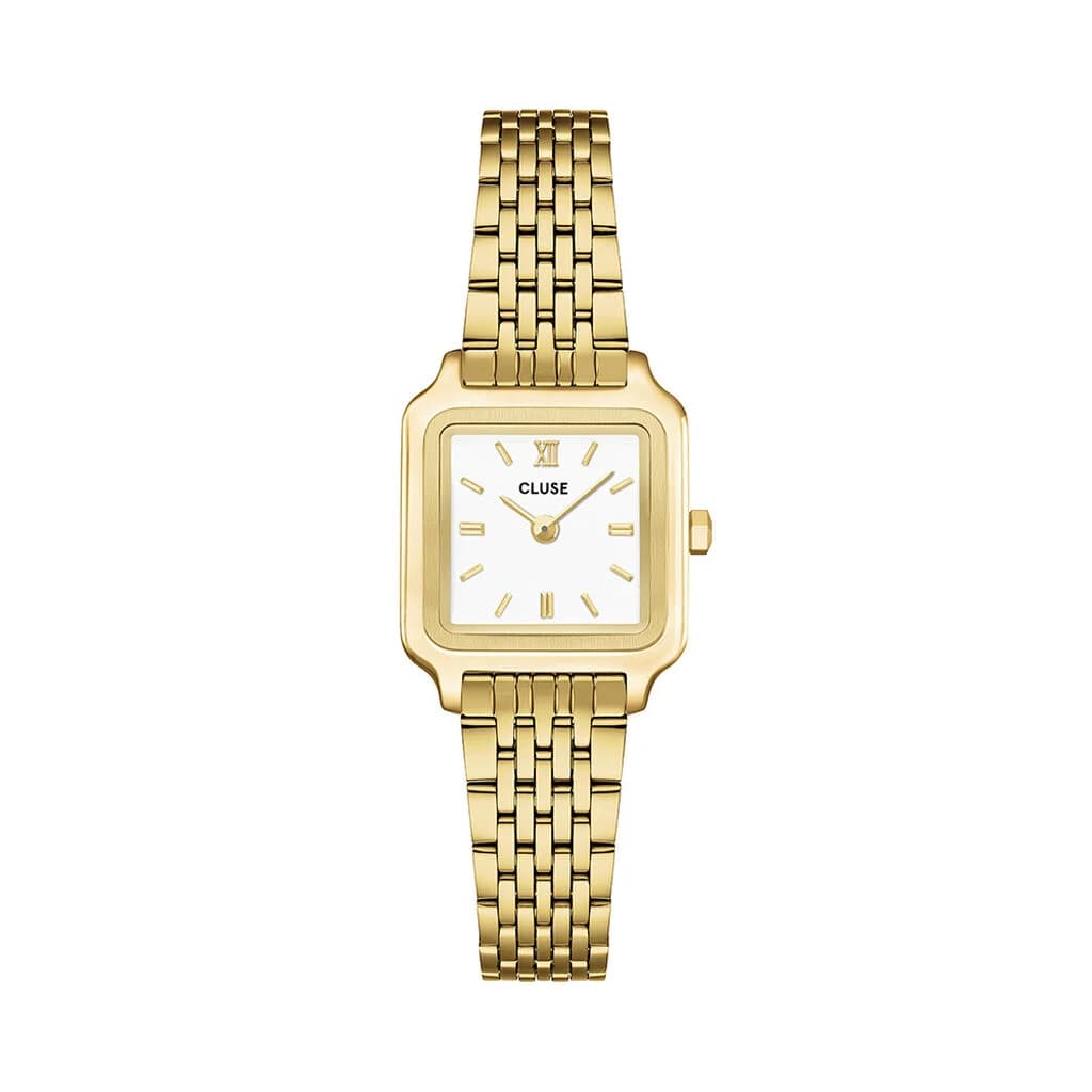 Cluse Gracieuse Mini Watch Steel, White, Gold Colour