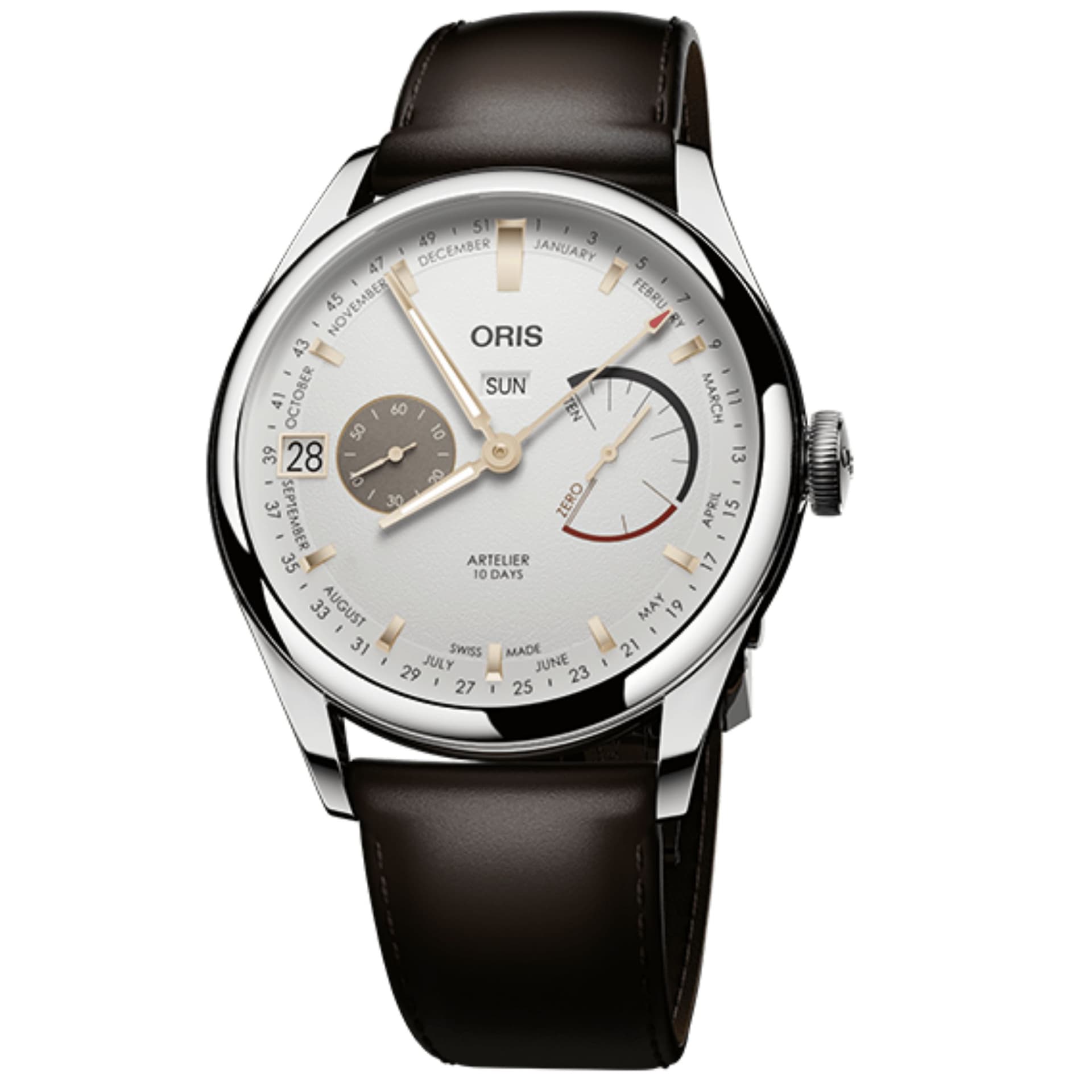 Oris Montre Oris Artelier Calibre 113 cadran blanc bracelet cuir 43 mm