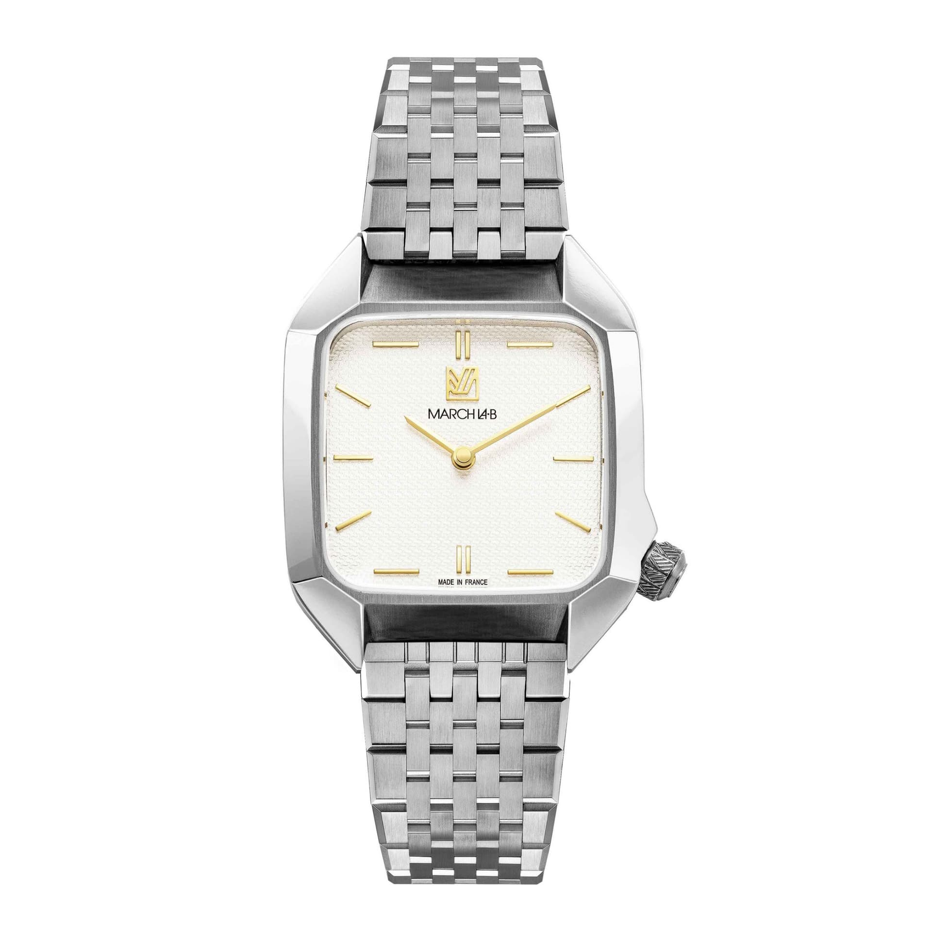March LA.B Montre March LA.B AM2 XS Mécanique Shelter acier cadran blanc bracelet acier 32 mm