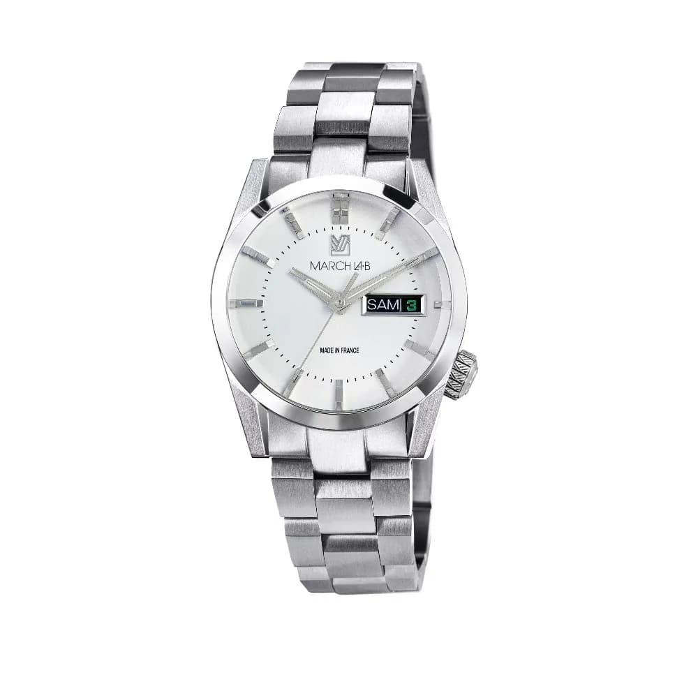 March LA.B AM89 Electrique - White - Acier Brossé 3 Maillons