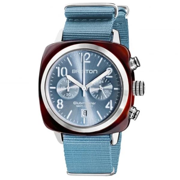 Briston Montre Briston Clubmaster Classic Acétate Bracelet Nato Ice Blue 40 mm