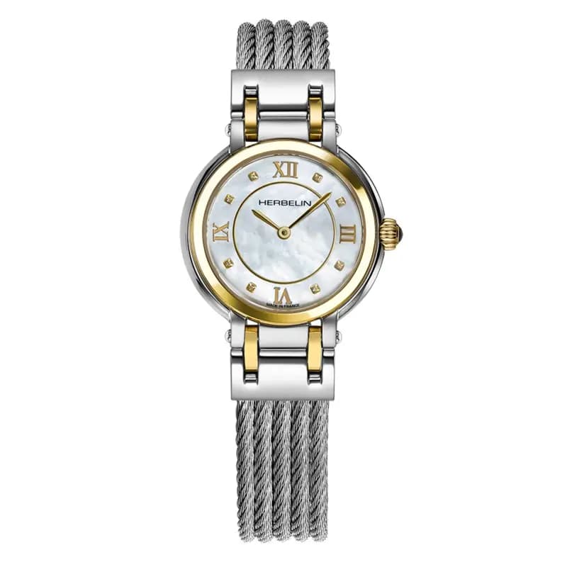Michel Herbelin Montre Galet Dame 28MM Bico. 2N Cable 17430BCT59