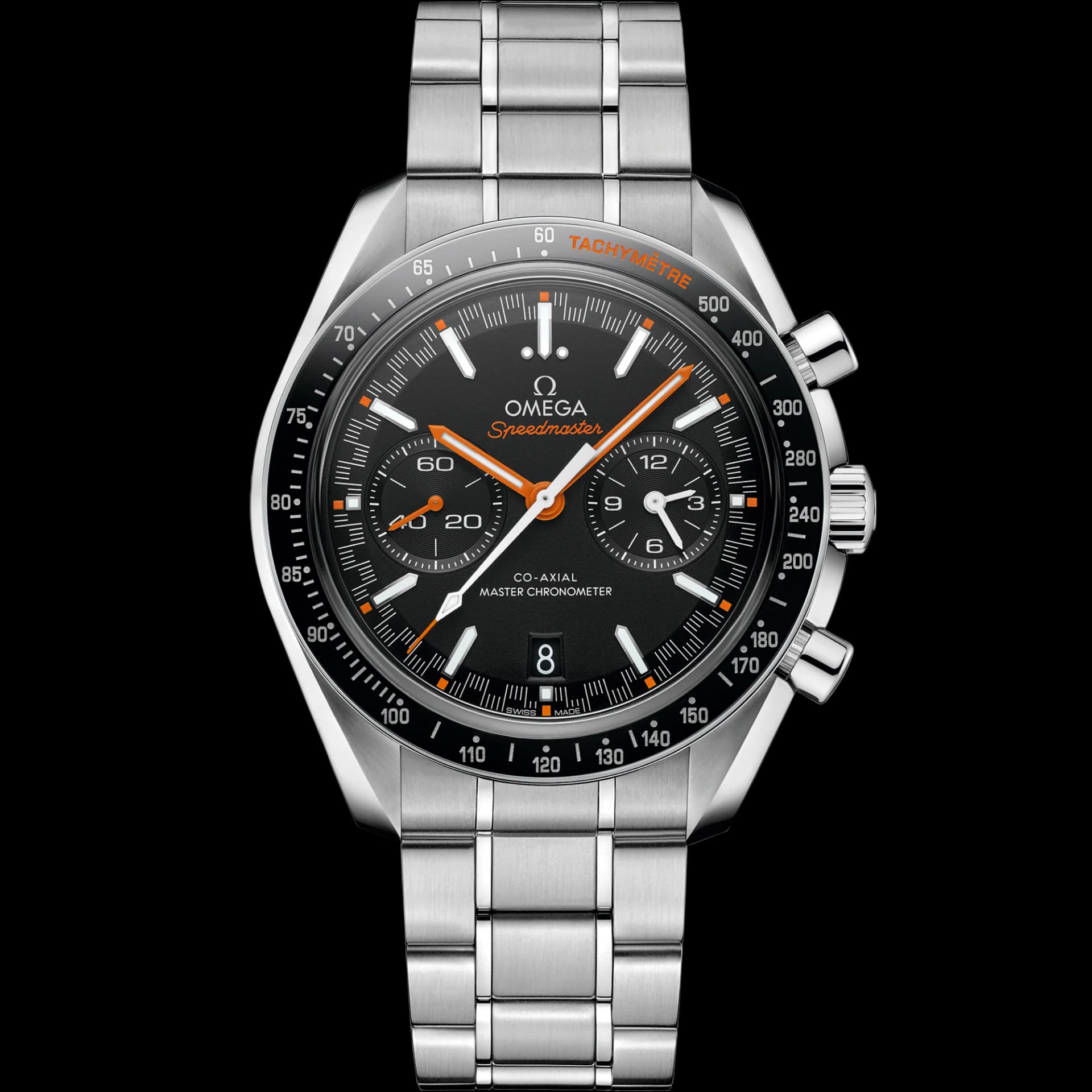 Omega Speedmaster 44,25 mm, acier sur acier