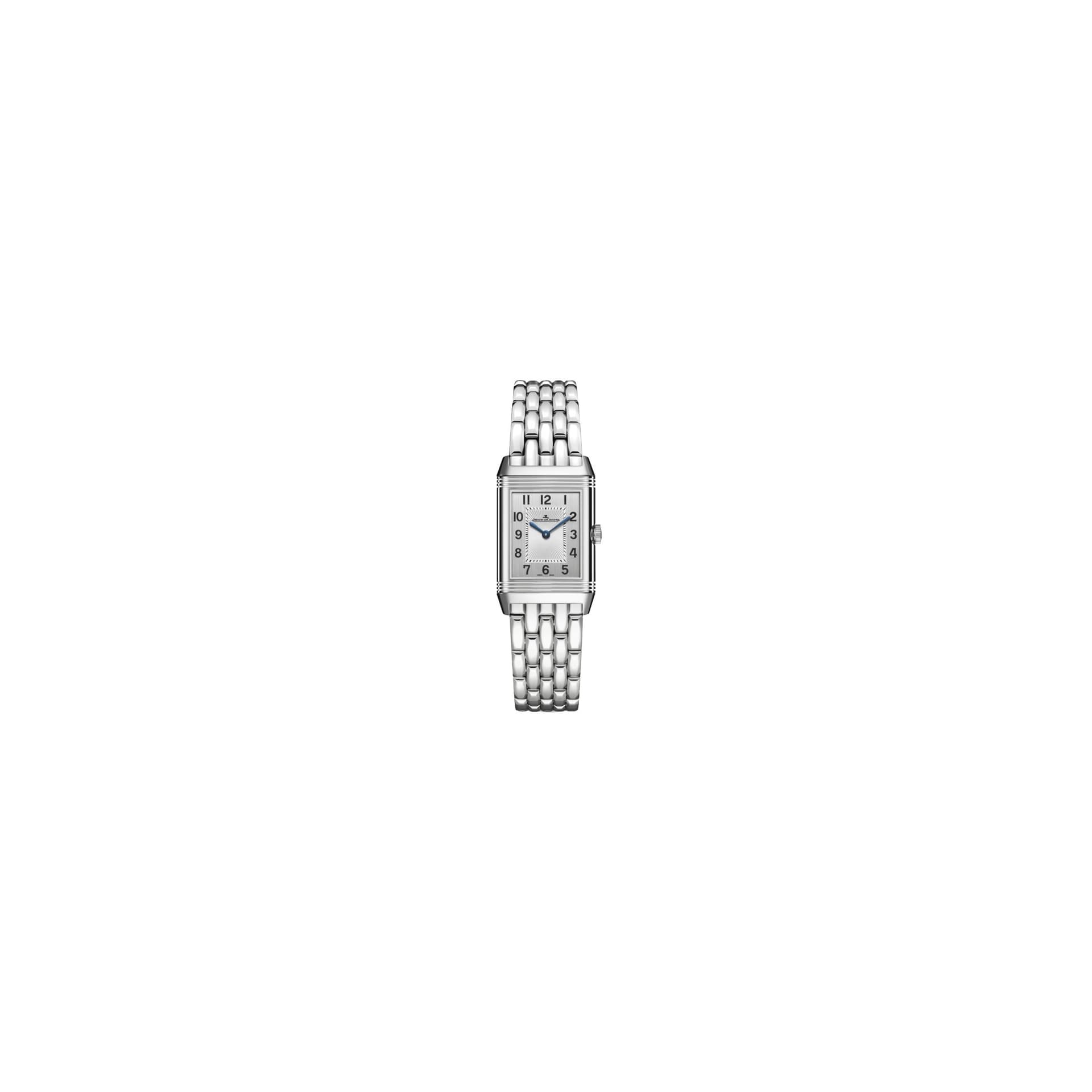 Jaeger-LeCoultre Montre Jaeger-LeCoultre Reverso Classic Small Duetto remontage manuel cadran argent bracelet acier