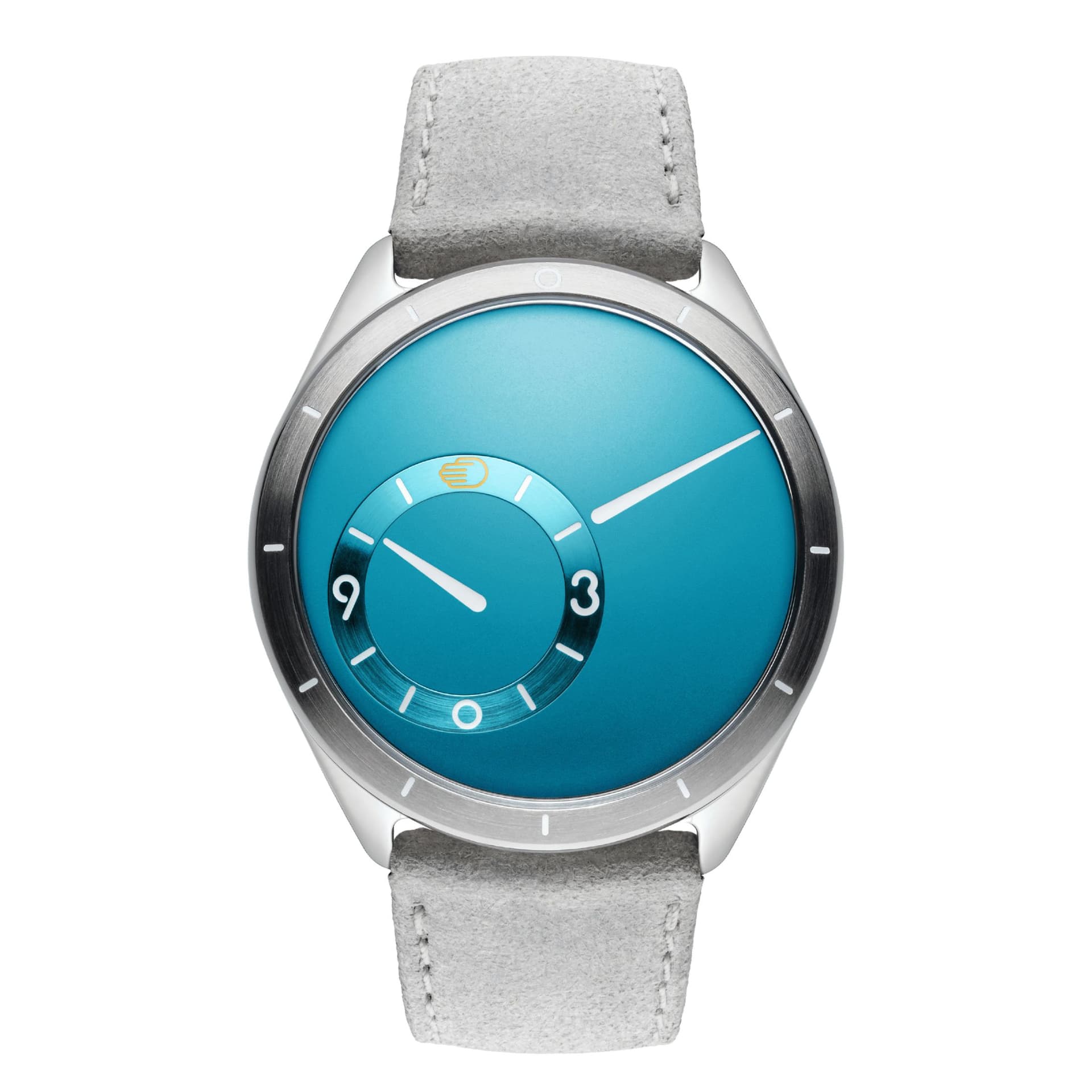 Ressence Montre Ressence TYPE 9 Aqua titane automatique cadran bleu bracelet cuir 39 mm