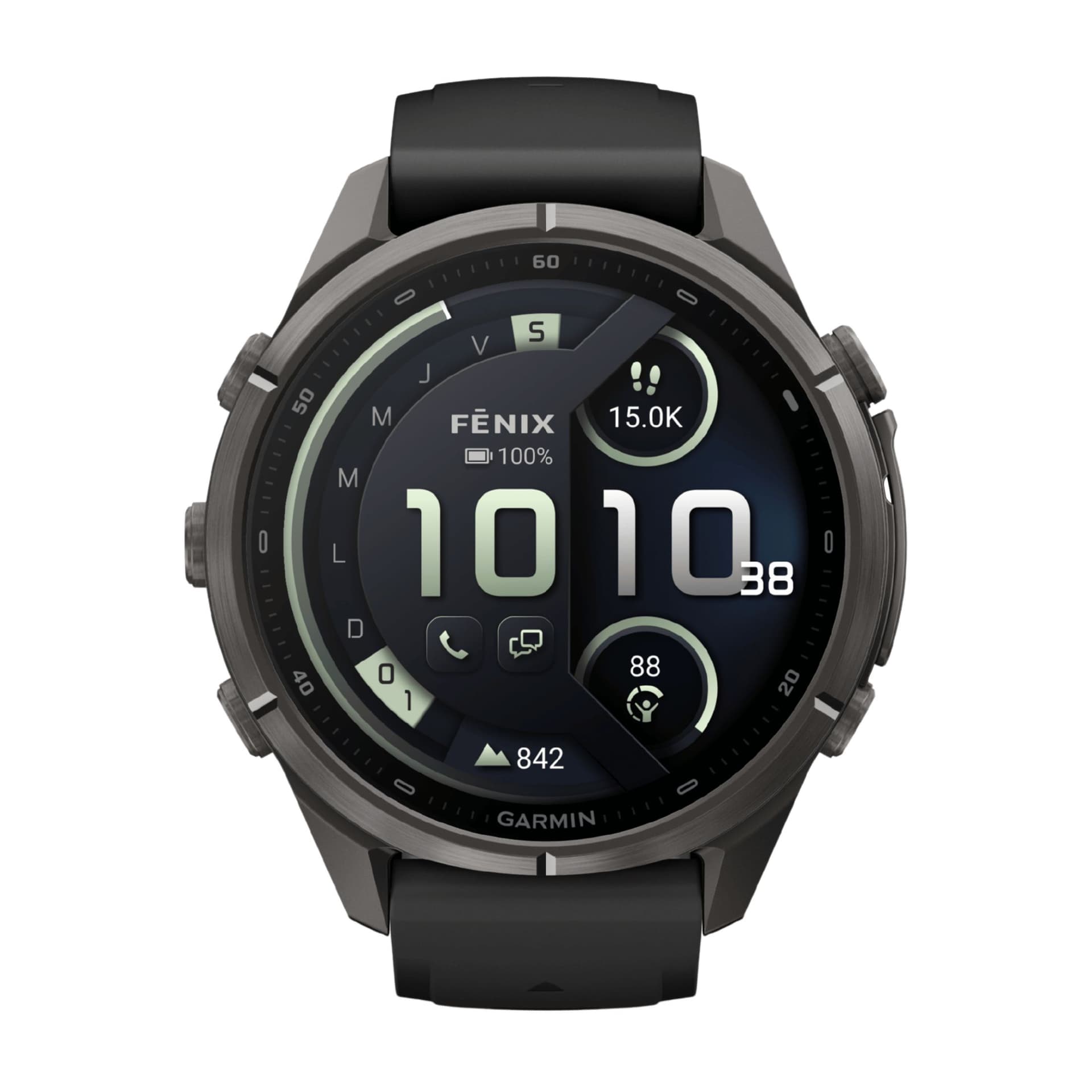 Garmin Montre Garmin Fēnix 9 Pro inReach AMOLED Sapphire Titane Carbon Gray DLC bracelet Black/pebble gray silicone 43 mm