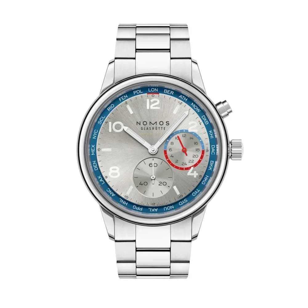 Nomos Club Sport neomatik Worldtimer argent