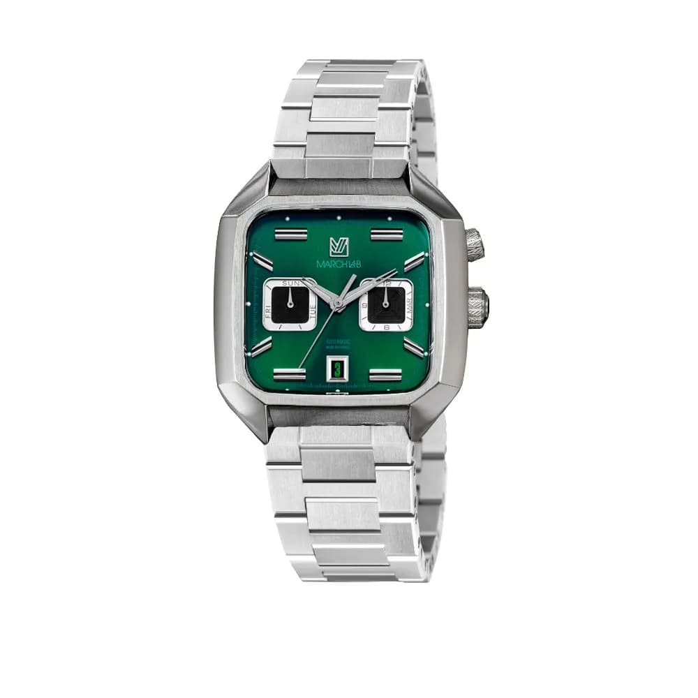 March LA.B Montre AM2 Calendar Automatique Forest - Acier 3 Maillons