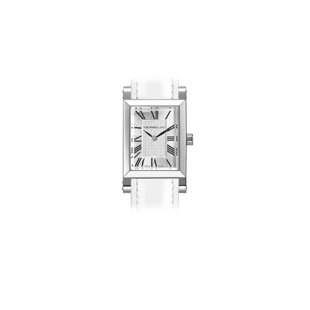 Michel Herbelin Antarès – Rectangle – Quartz – Blanc Argenté