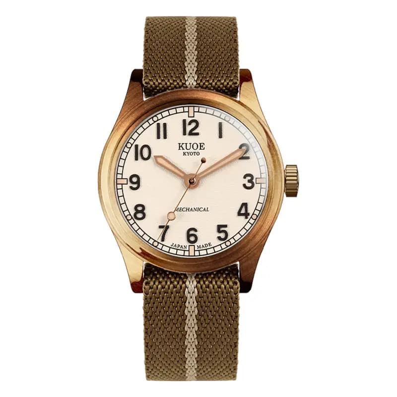 Kuoe Kyoto Montre Old Smith 90-002 Bronze Case Ivory Dial No-Date
