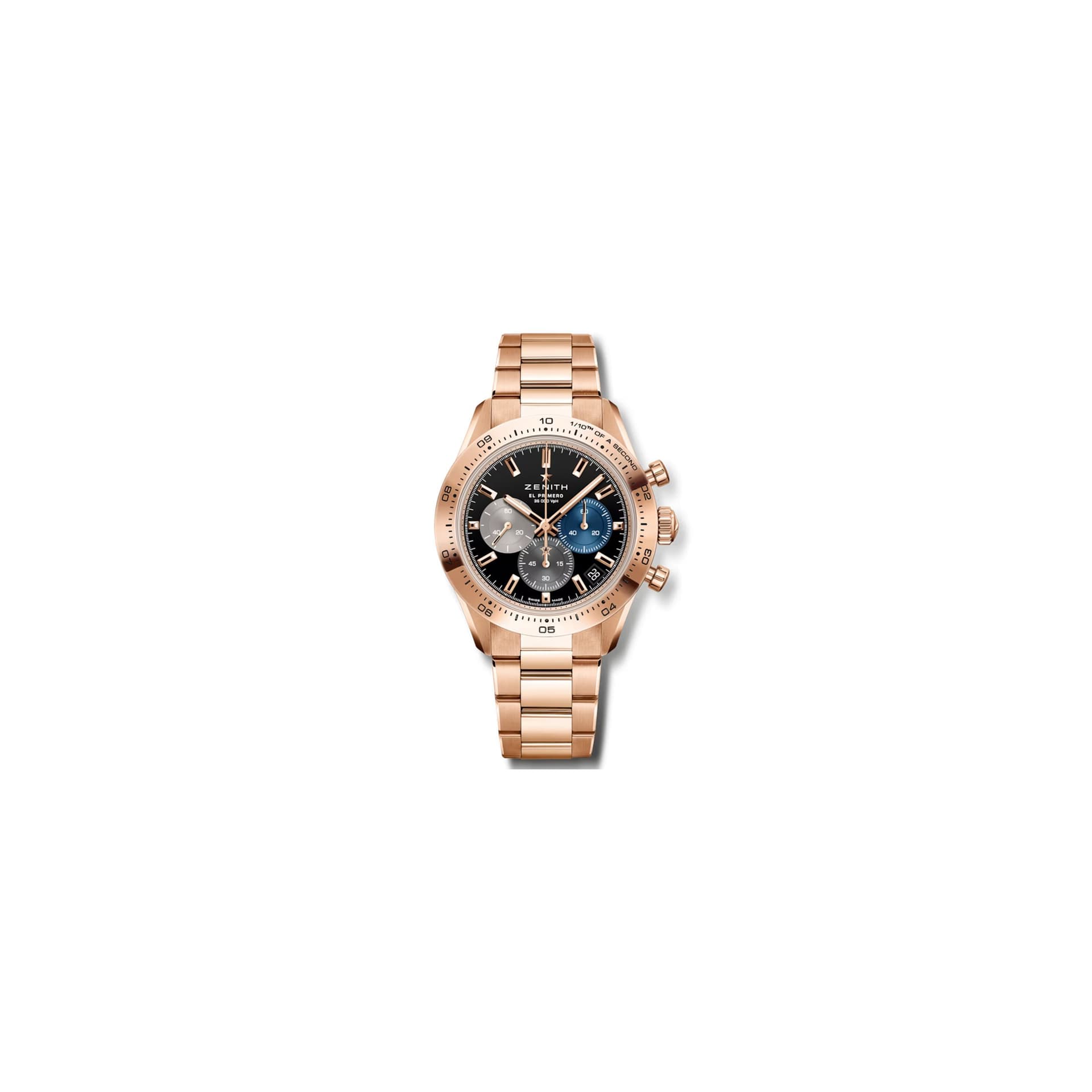 Zenith Montre Zenith Chronomaster Sport Or rose automatique cadran noir bracelet or 41 mm