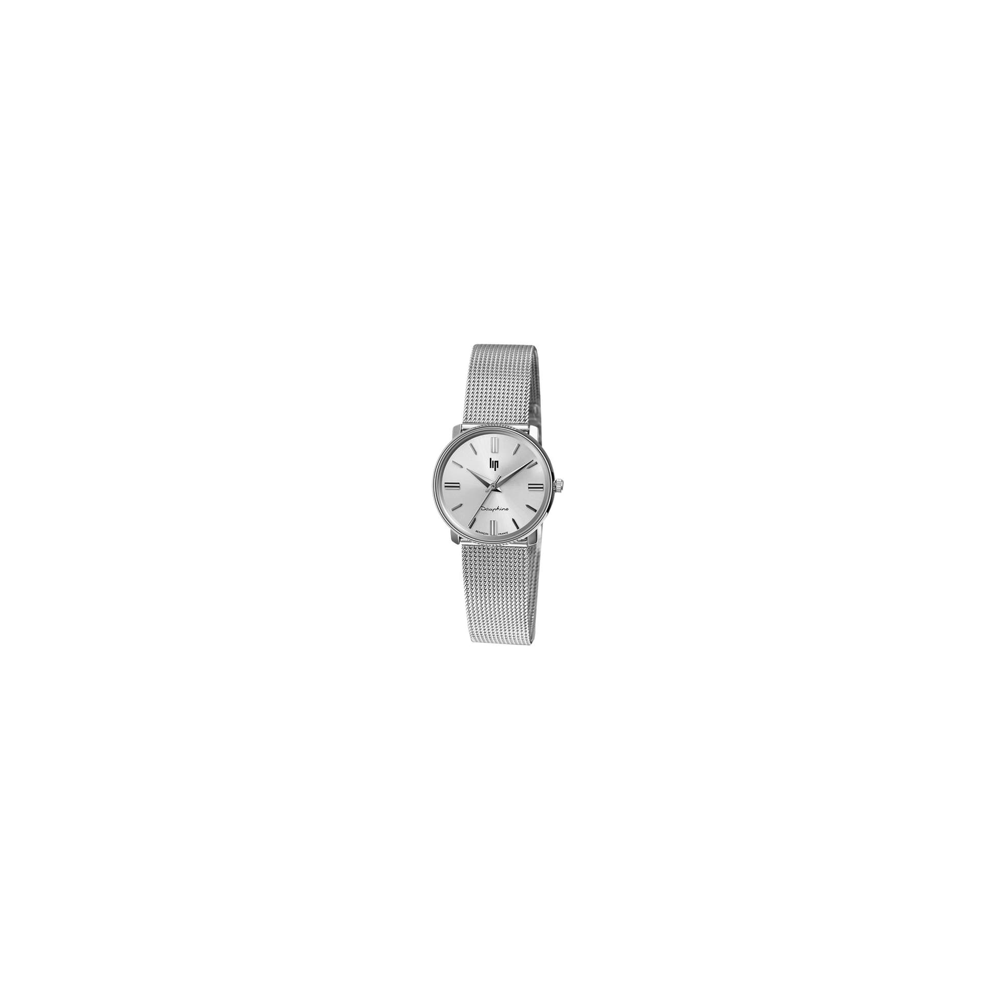 Lip Montre Lip Dauphine quartz cadran argent bracelet maille milanaise 29 mm