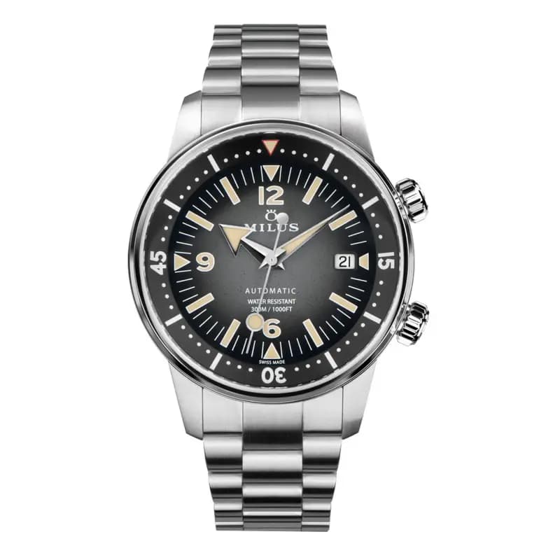 Milus Montre Archimèdes Aqua Steel Gravel Black