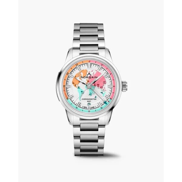 NORQAIN Montre Norqain Freedom GMT Enjoy Life Holiday Édition Limitée 40 mm Automatique Cadran Blanc