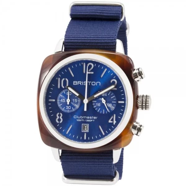 Briston Montre Briston Clubmaster Classic Acétate Bracelet Nato Bleu Marine